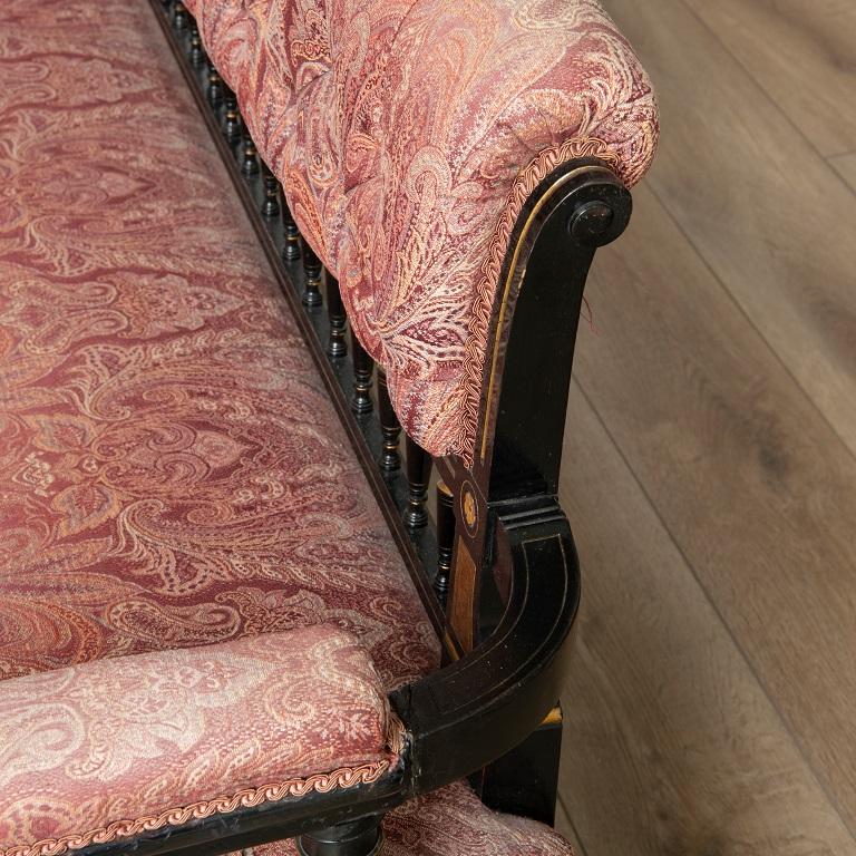 An Ebonised and Walnut Settee by Lamb of Manchester, England circa 1880 2