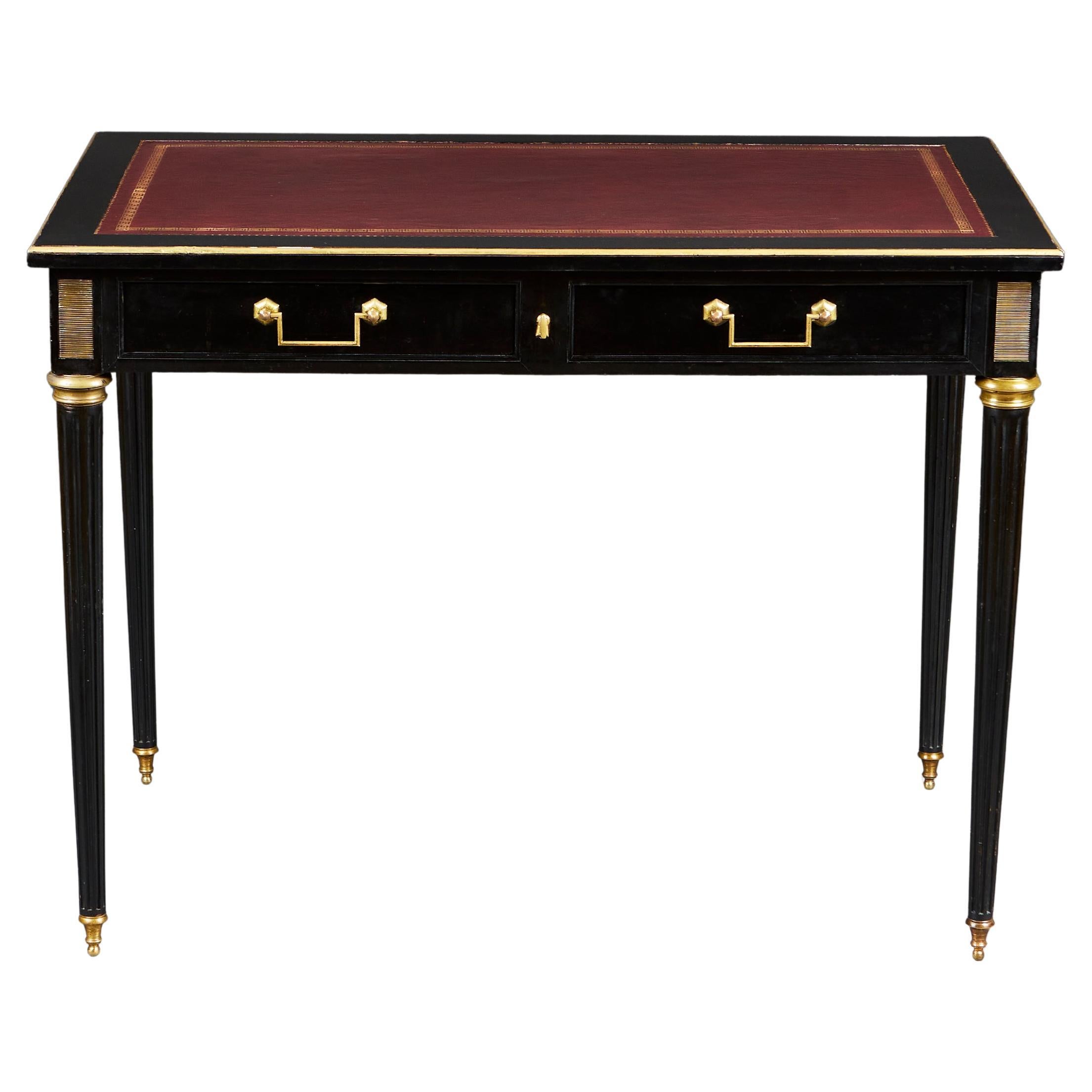 An Ebonised Bureau Plat Attributed to Jansen For Sale