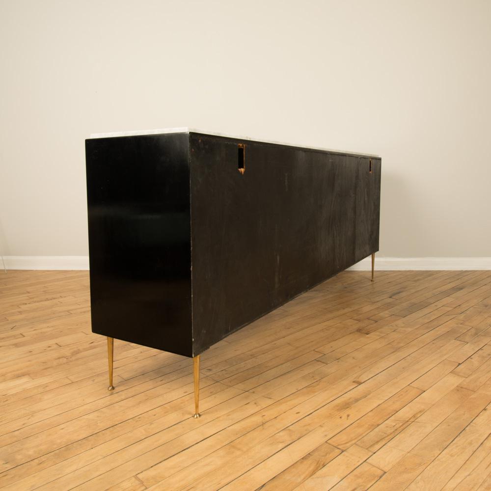 Ebonized French Sideboard with Marble Top, circa 1950 7