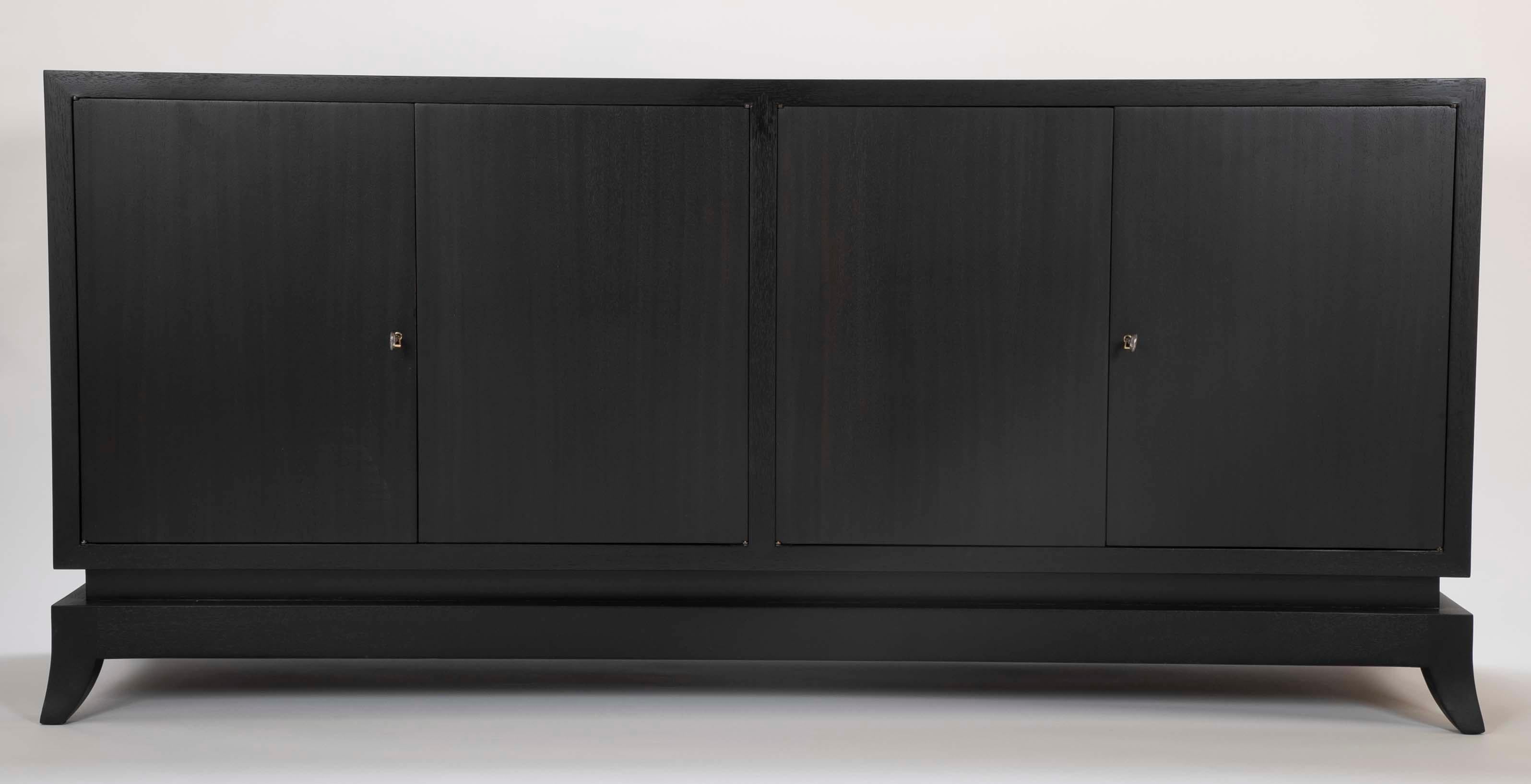 Mid-Century Modern Ebonized Mahogany Credenza in the Manner of Tommi Parzinger