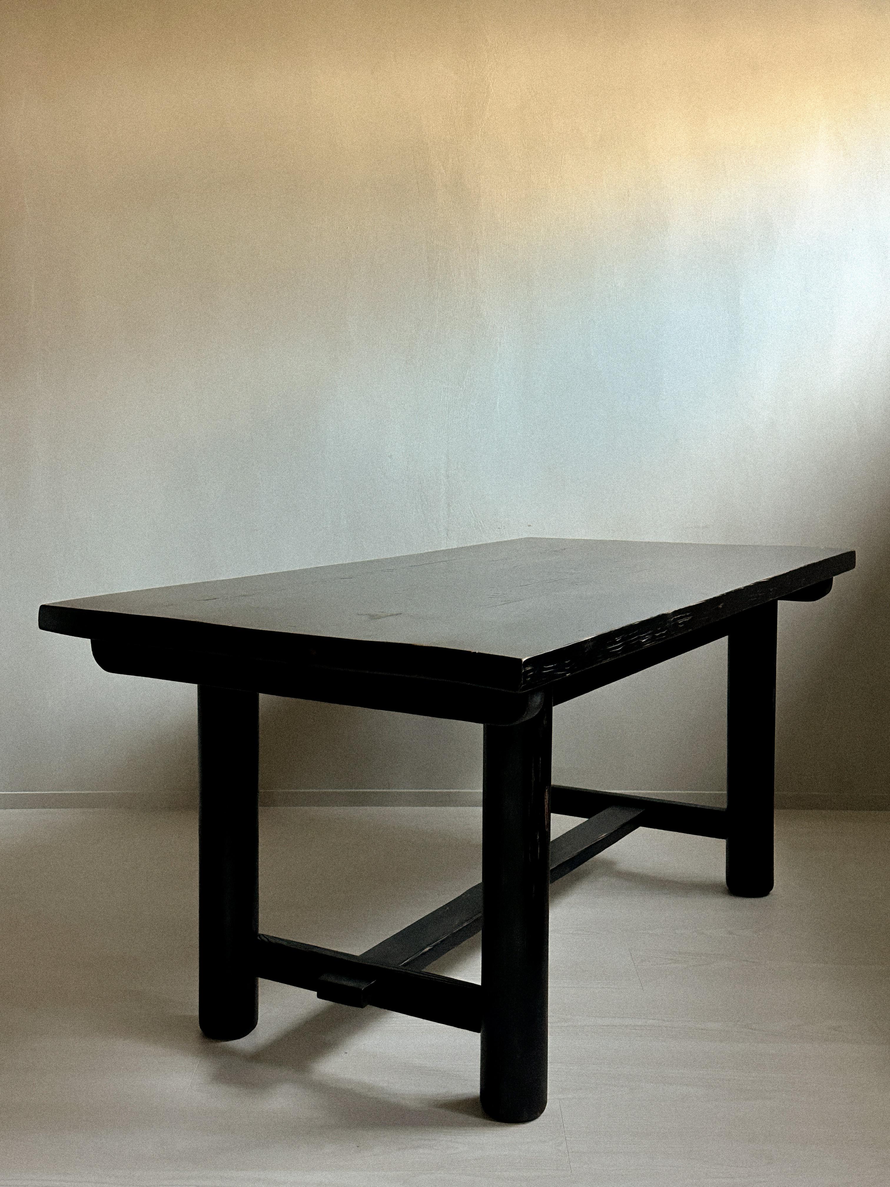French An Ebonized Meribel Dining Table, Wood, Charlotte Perriand (attr.), France 1959 For Sale