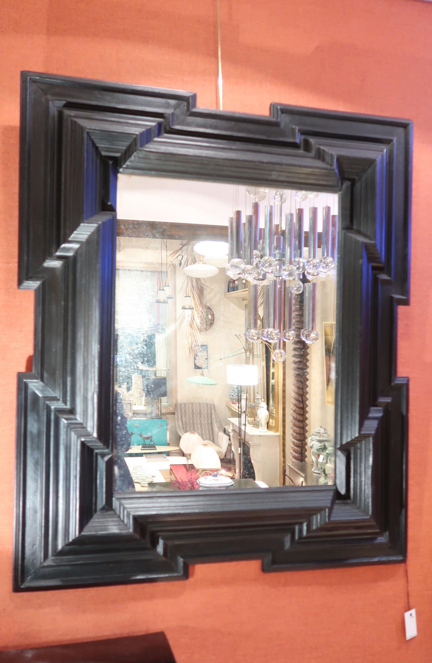 Dutch Ebonized Neoclassical Wall Mirror, Netherlands, 19th Century For Sale