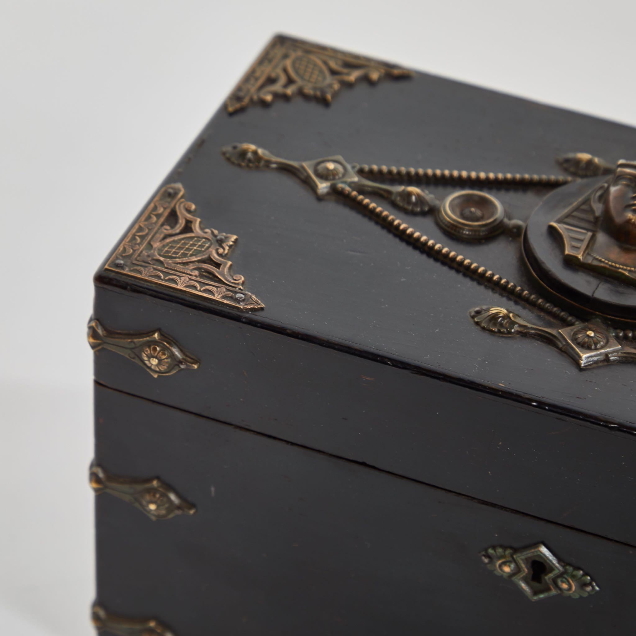 Early Victorian Ebonzied and Decorated Box