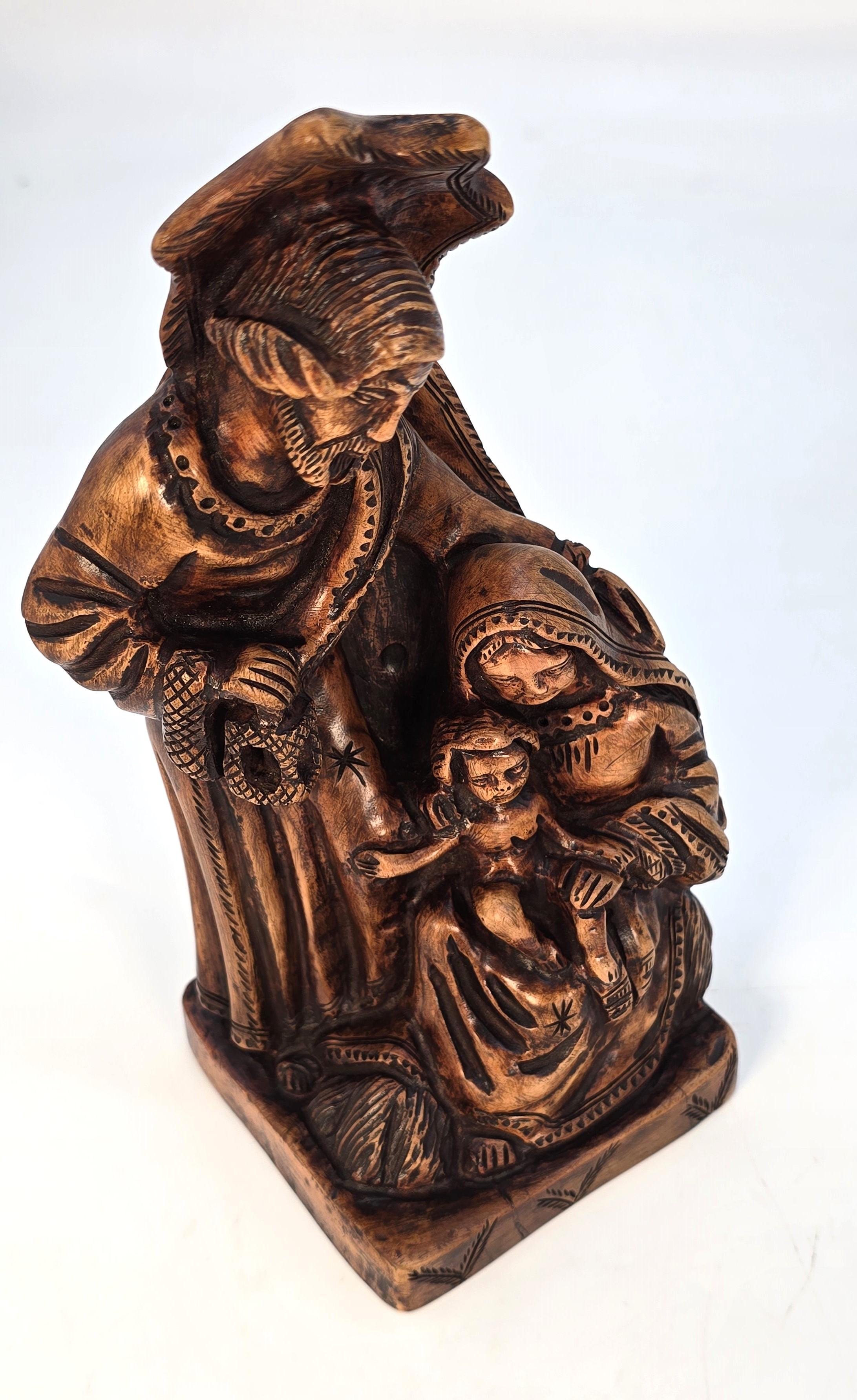 Groupe de personnages ecclésiastiques italiens en bois d'olivier sculpté, vers 1880 en vente 6