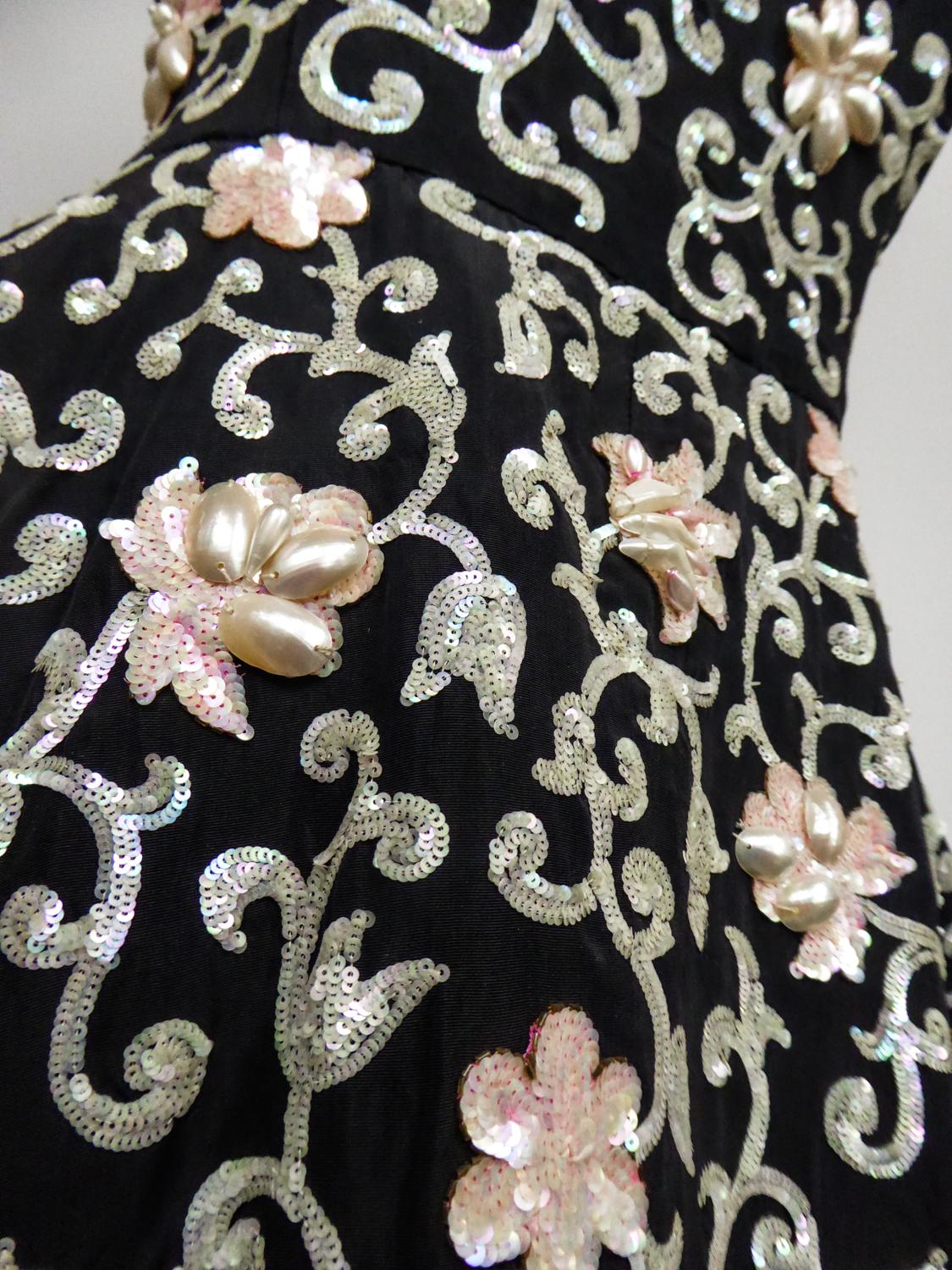 An Edward Molyneux Couture Long Embroidered Evening Dress Circa 1950 1