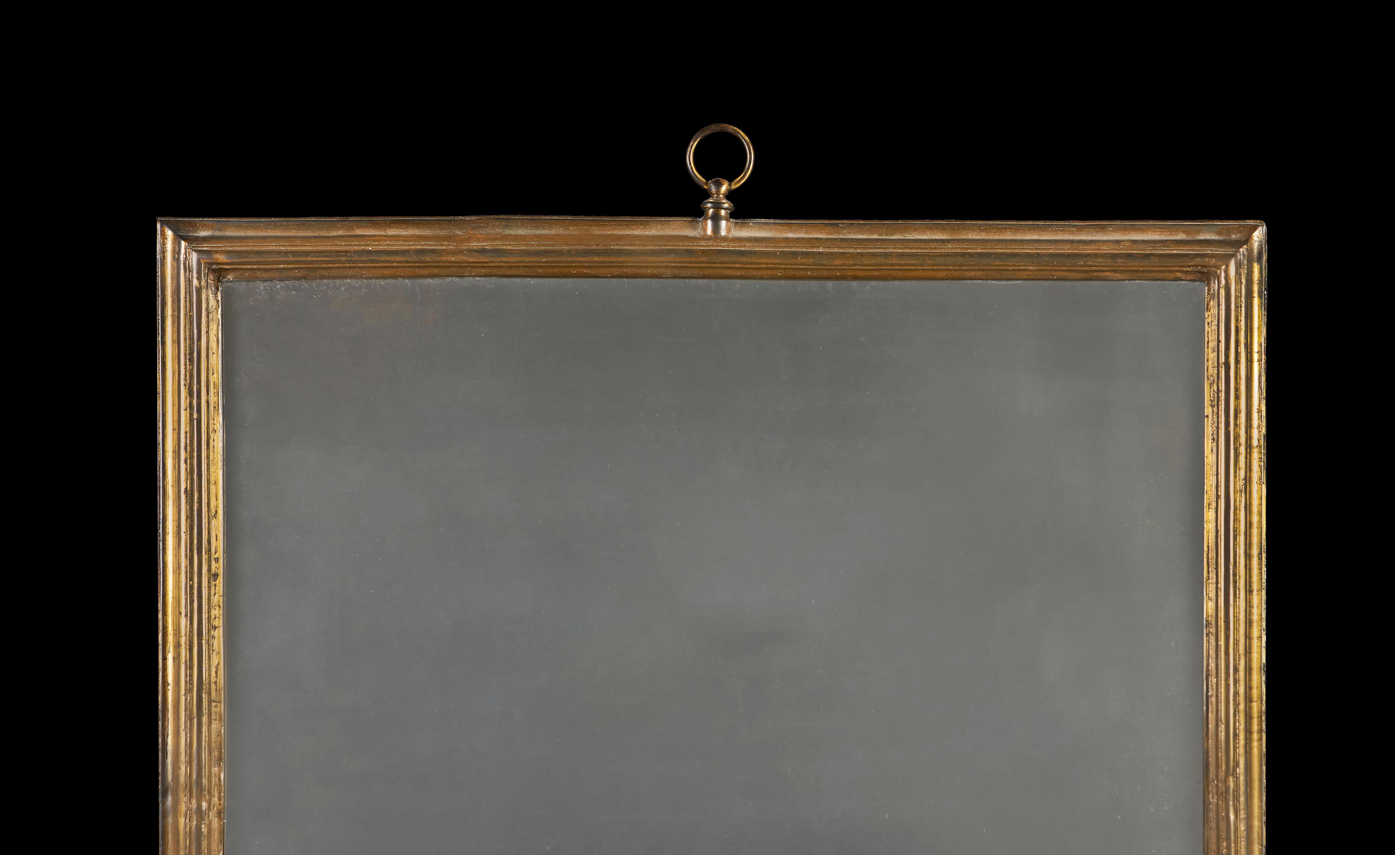 20th Century Edwardian Brass Rectangular Mirror