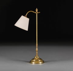 Edwardianische Studentenlampe aus Messing mit beweglichem Arm