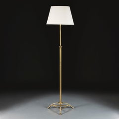 Edwardian Brass Tripod Floor Lamp