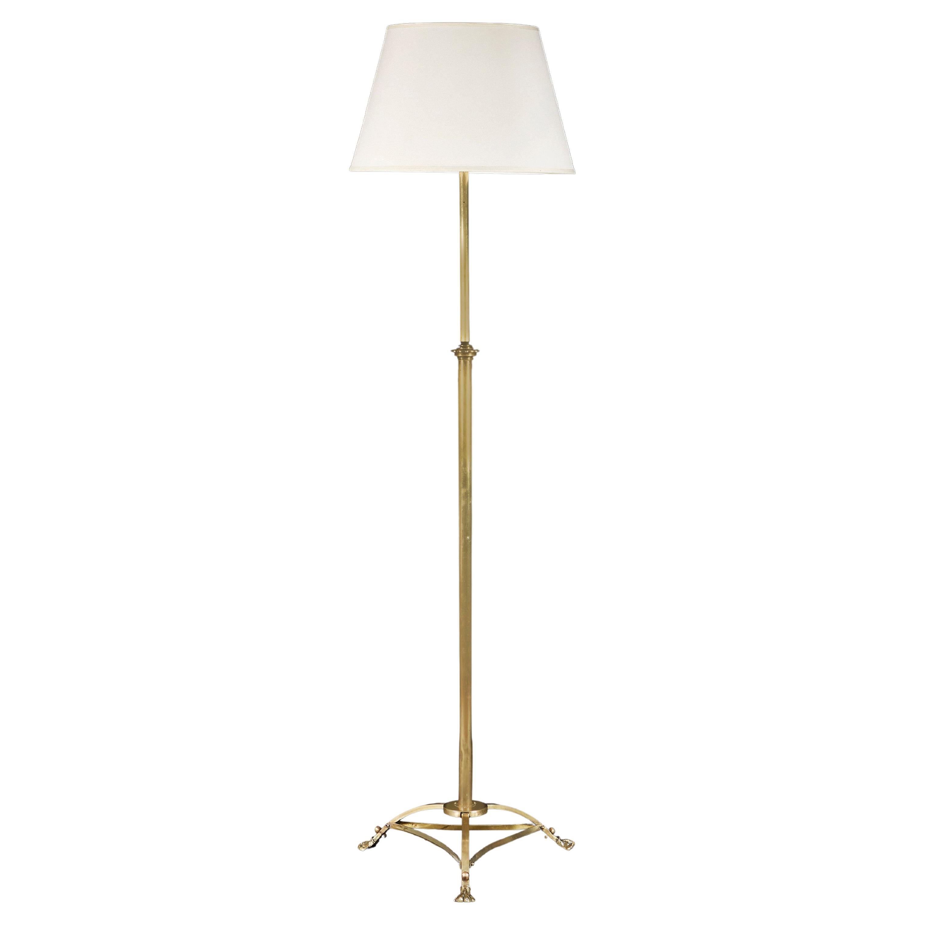 Edwardian Brass Tripod Floor Lamp
