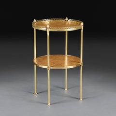An Edwardian Brown Leather Two Tiered Etagere