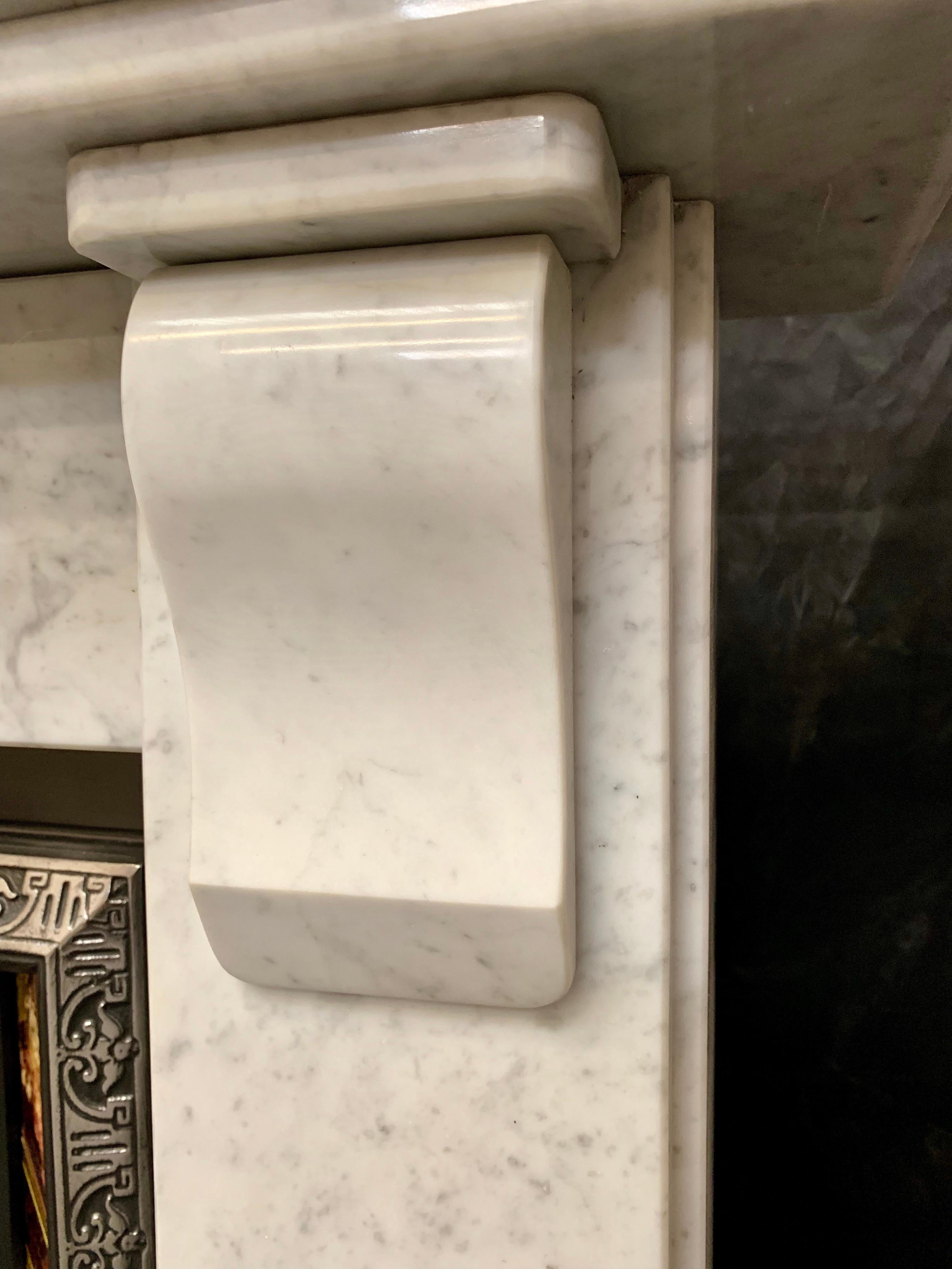 Edwardian Carrara Marble Corbel Fireplace Surround 3