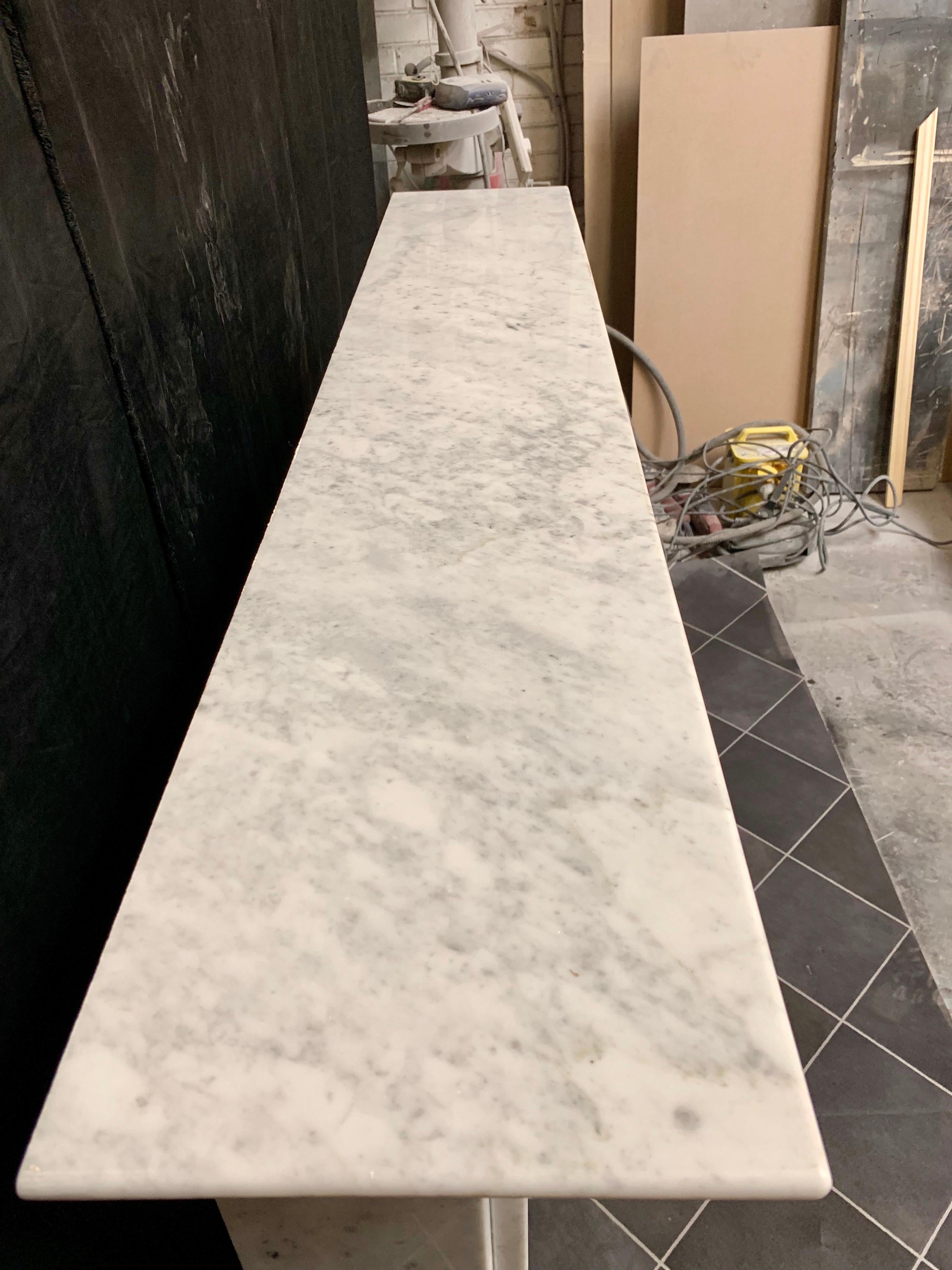 Edwardian Carrara Marble Corbel Fireplace Surround 4