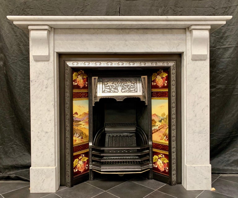 Edwardian Carrara Marble Corbel Fireplace Surround For Sale At 1stdibs