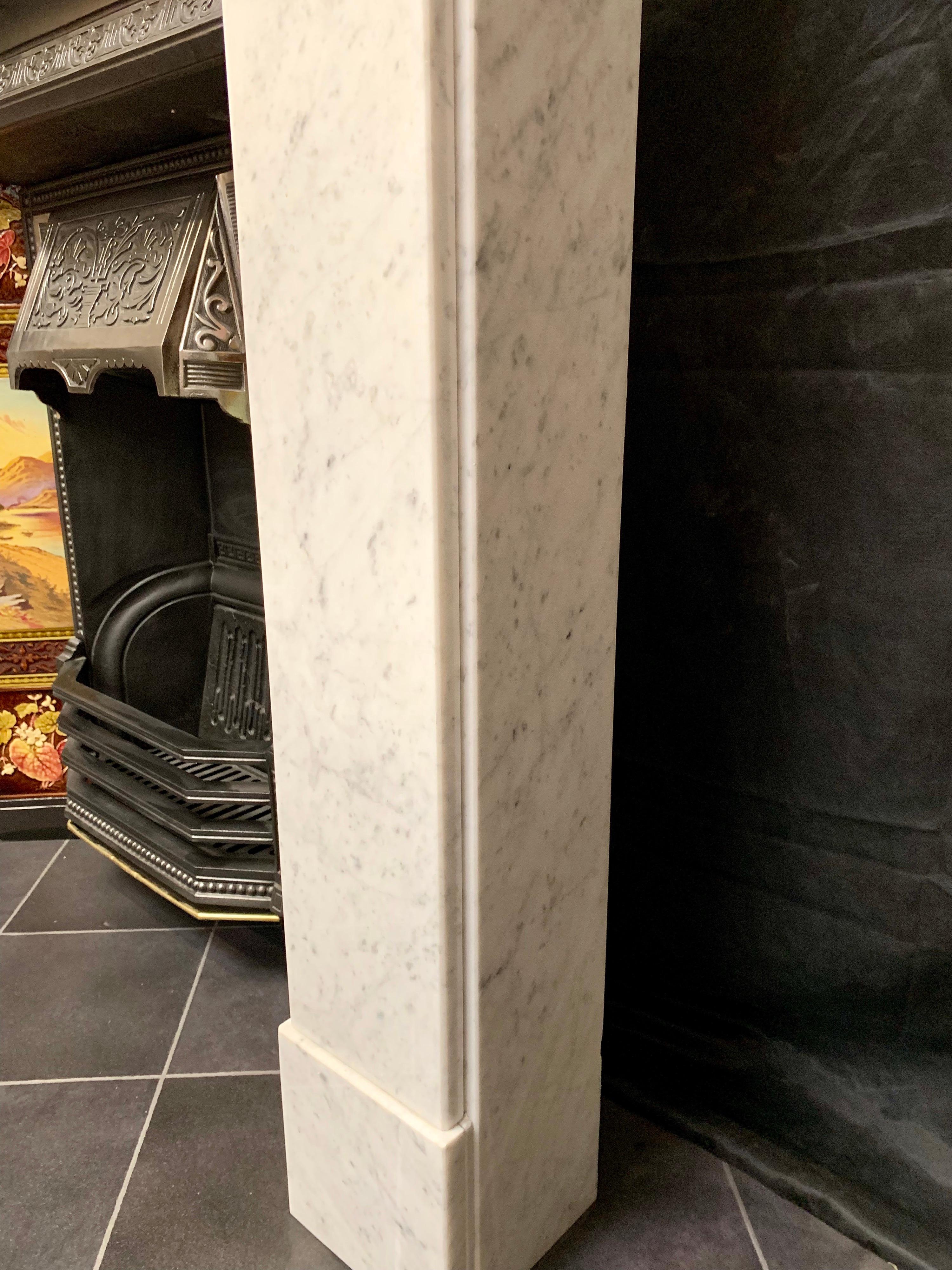 Early 20th Century Edwardian Carrara Marble Corbel Fireplace Surround