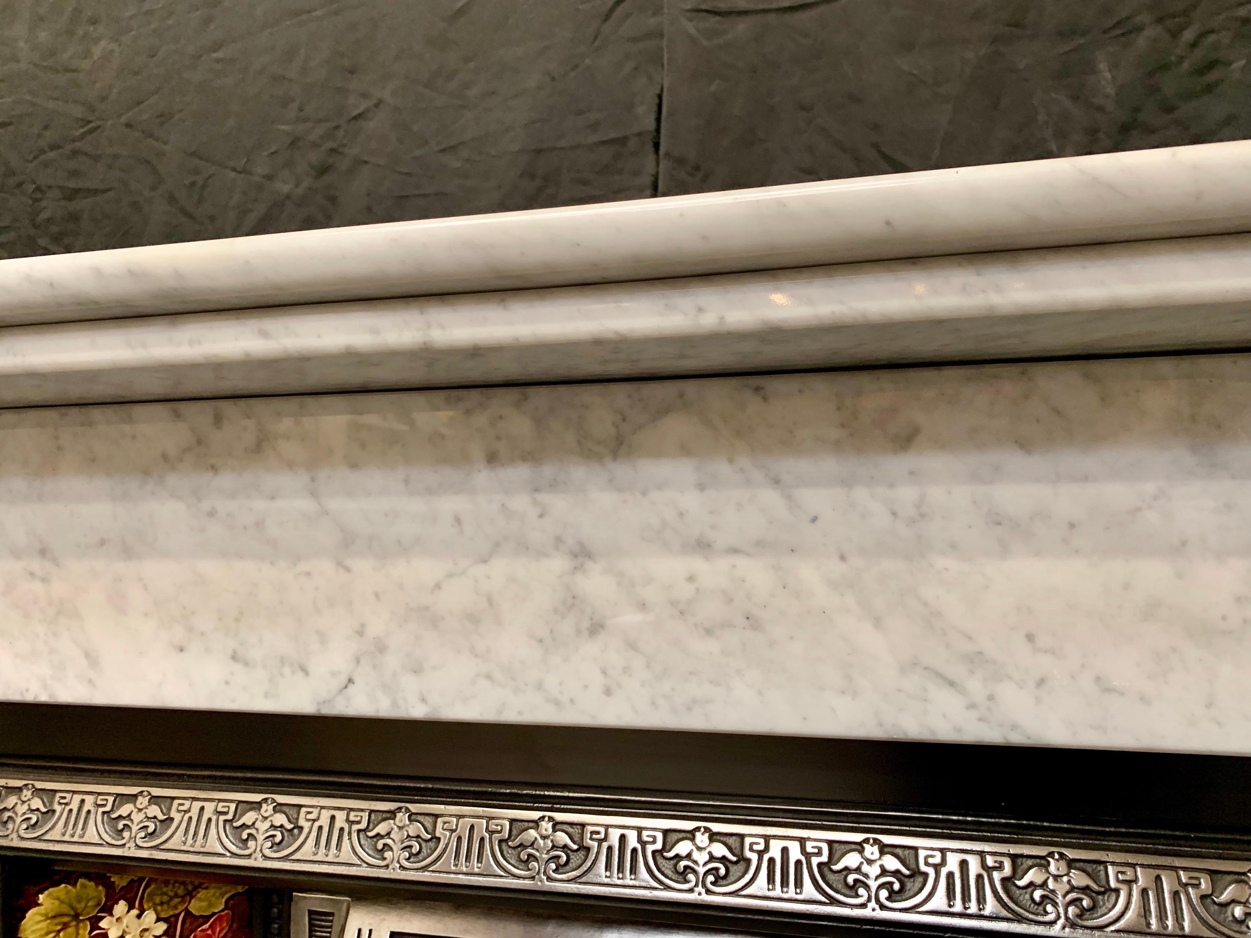 Edwardian Carrara Marble Corbel Fireplace Surround 2