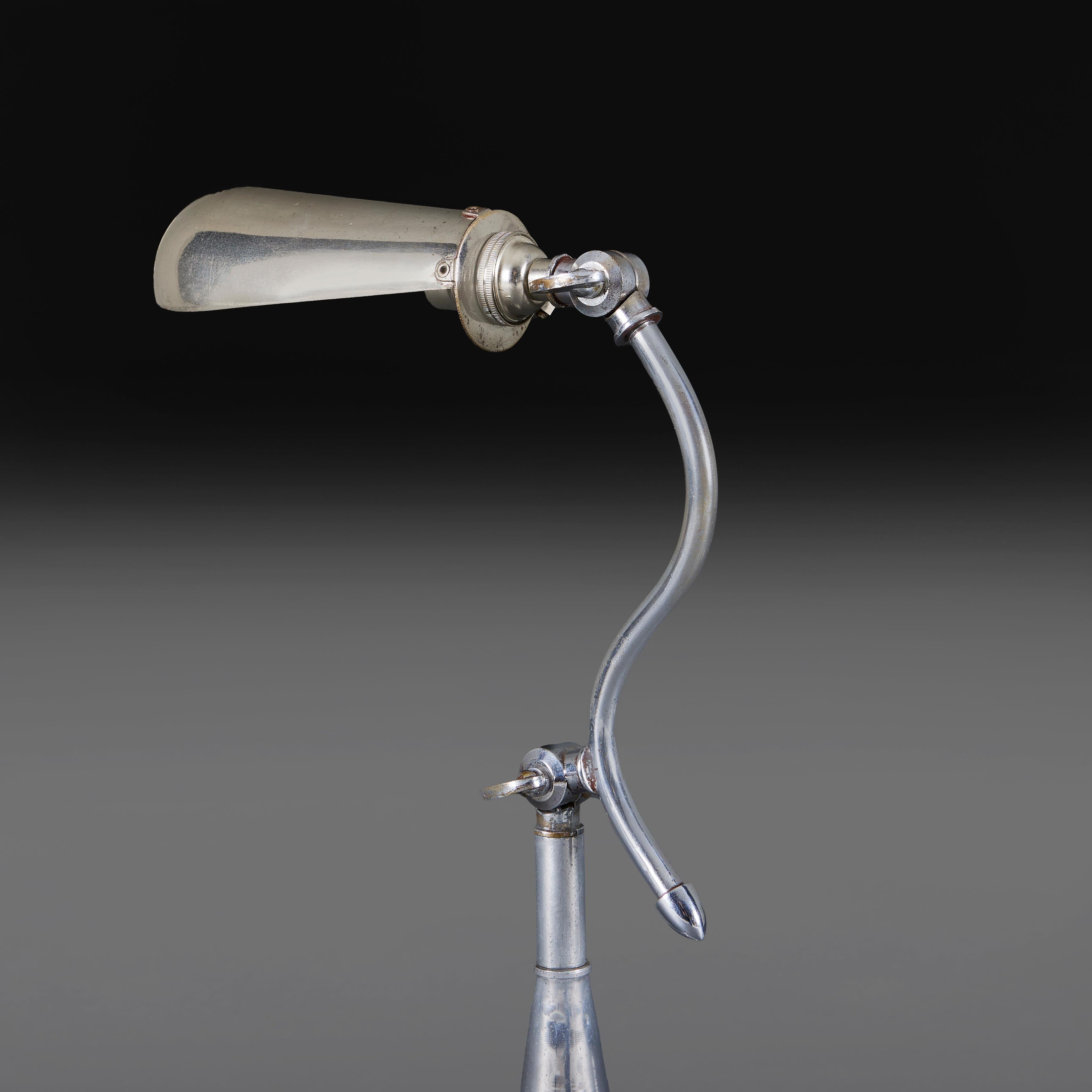 English An Edwardian Chrome Desk Lamp For Sale