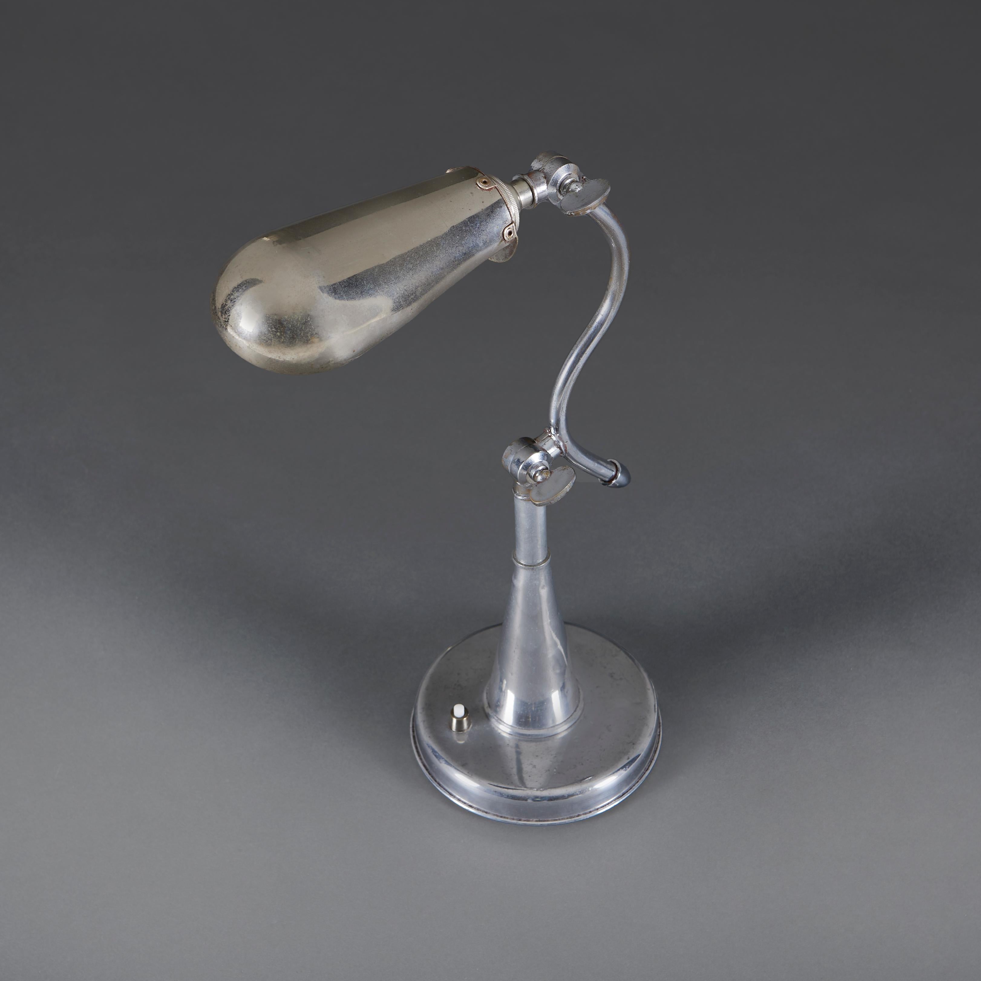 An Edwardian Chrome Desk Lamp In Good Condition For Sale In London, GB