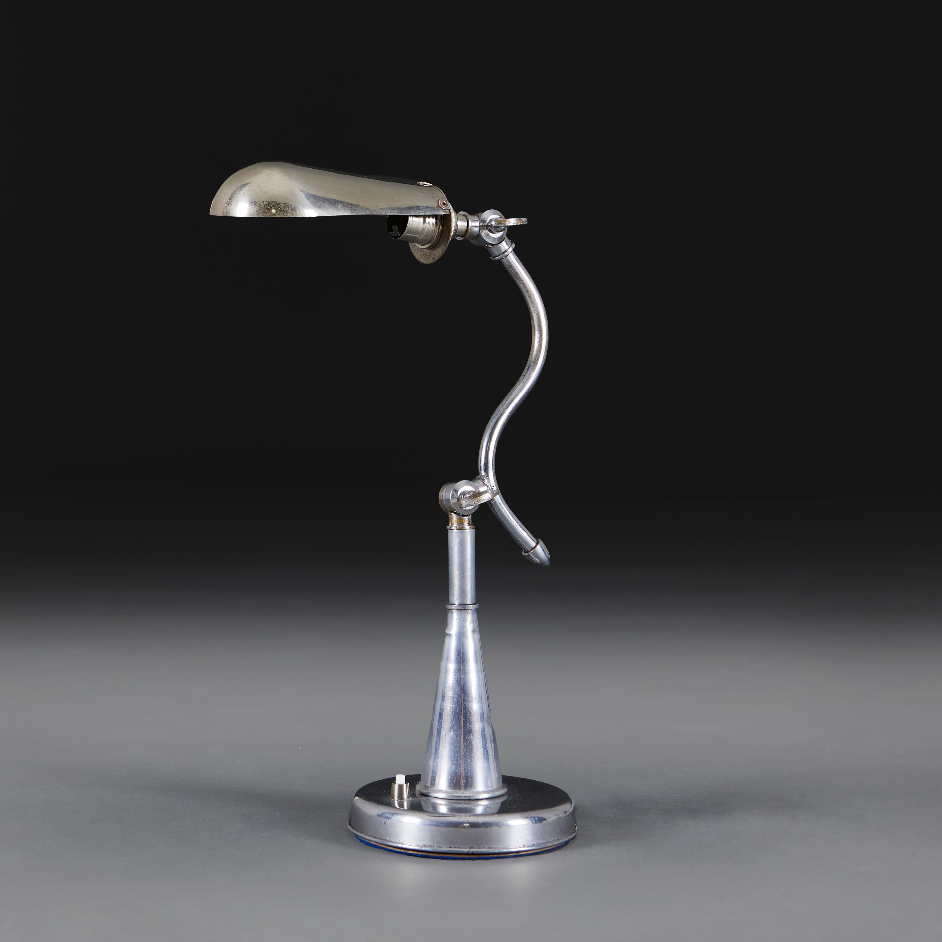 20th Century An Edwardian Chrome Desk Lamp For Sale