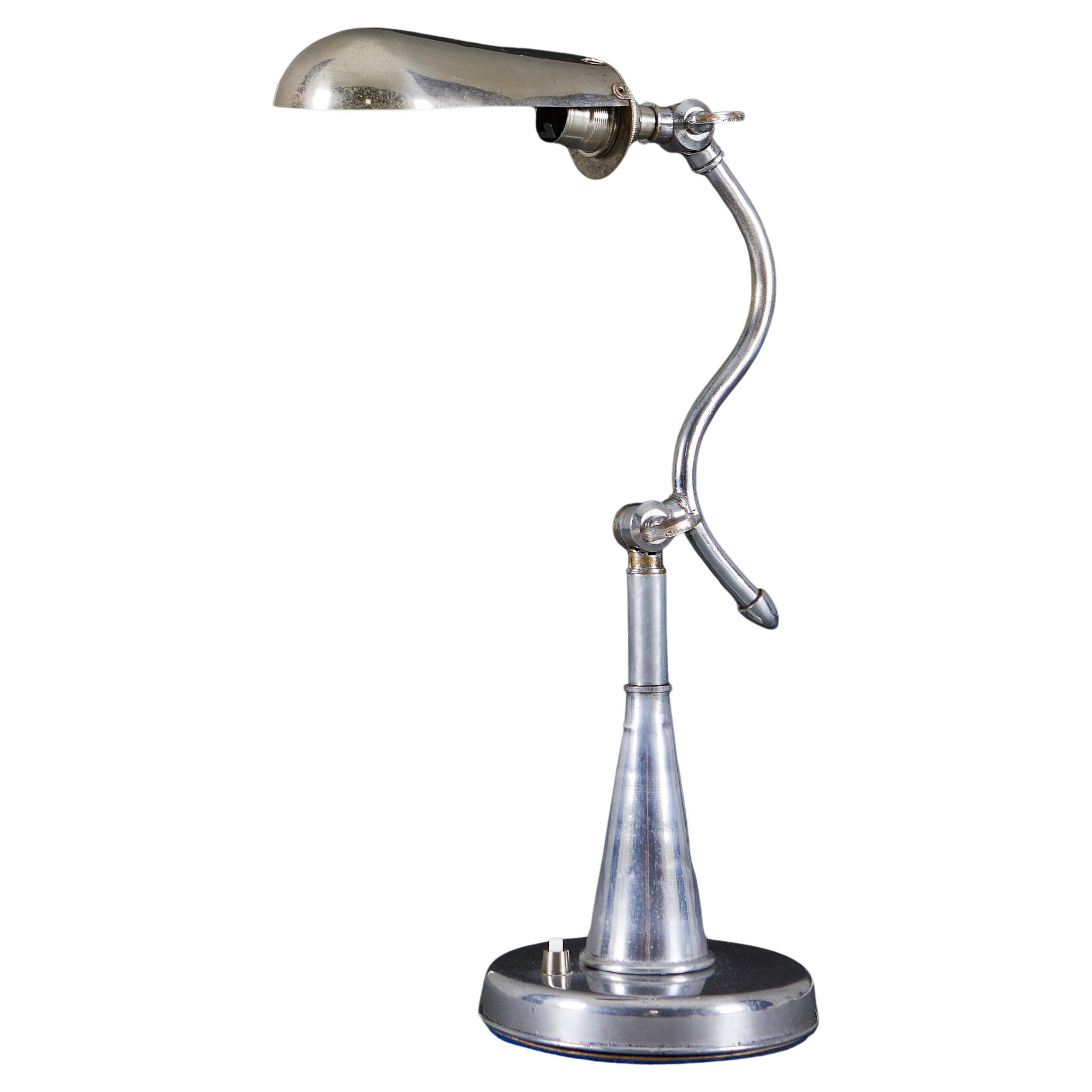 An Edwardian Chrome Desk Lamp