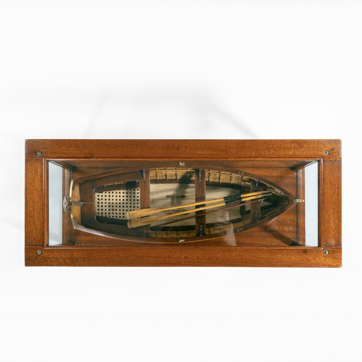 Brass Edwardian Clinker-Built Model of a Gentleman’s Yacht Tender