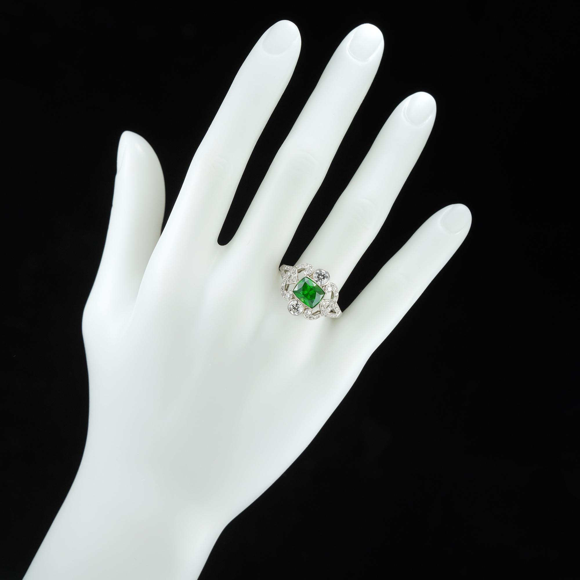 design your own demantoid garnet engagement ring