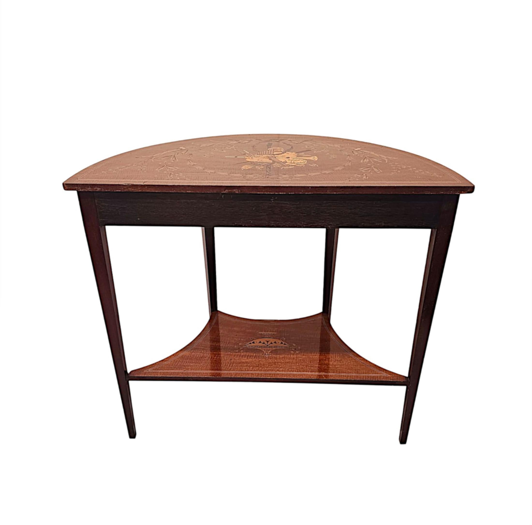 Table d'entrée édouardienne Demilune attribuée à Edward and Roberts'e en vente 3