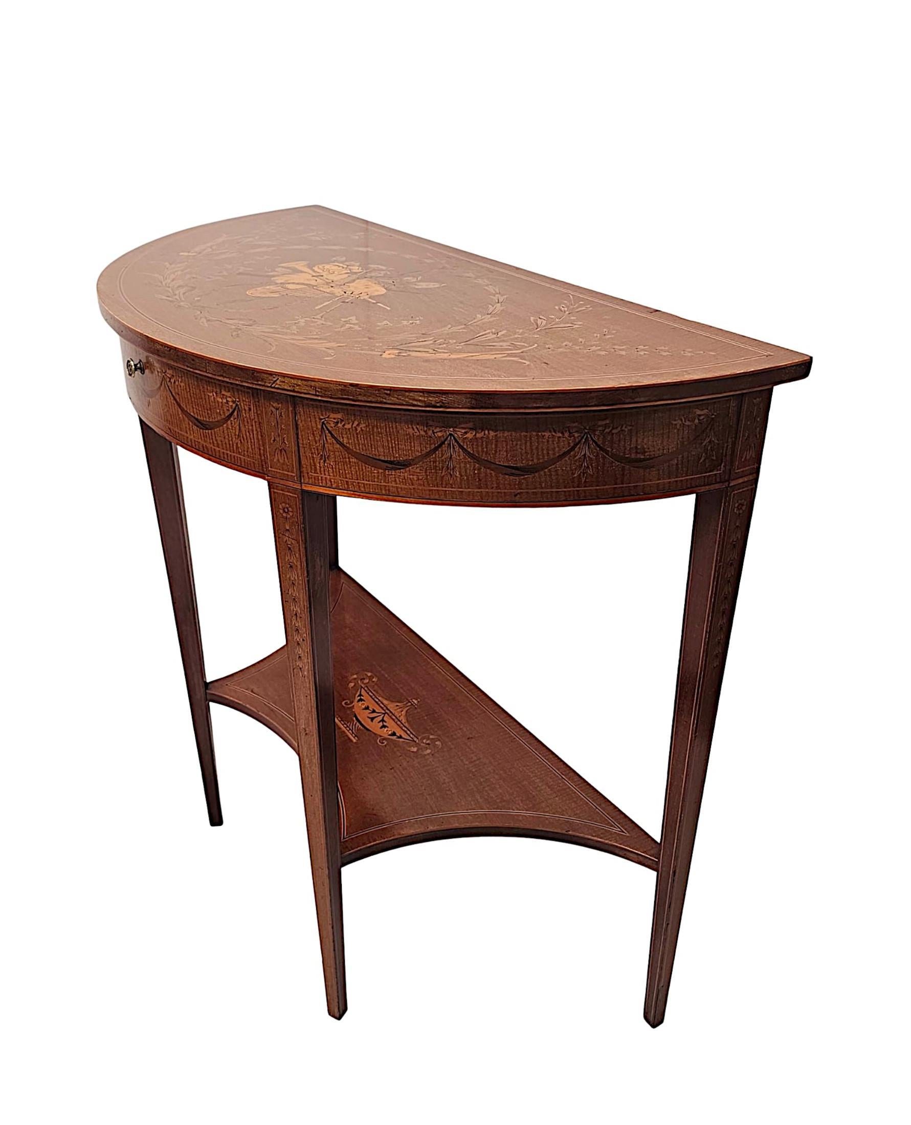 Anglais Table d'entrée édouardienne Demilune attribuée à Edward and Roberts'e en vente