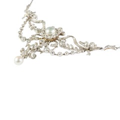 Edwardian Diamond and Pearl Necklace