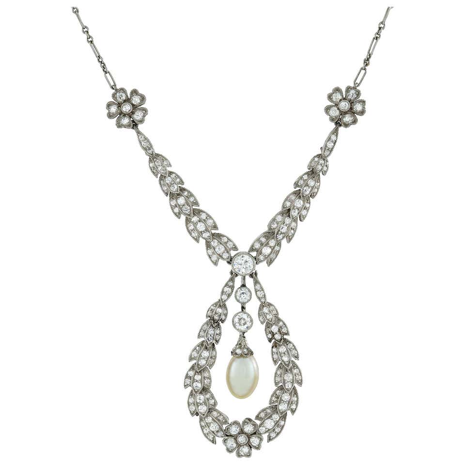 Edwardian Rare Australian Opal Drop Diamond Platinum Negligee Necklace ...