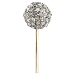 Antique Edwardian Diamond-Set Ball Stick-Pin