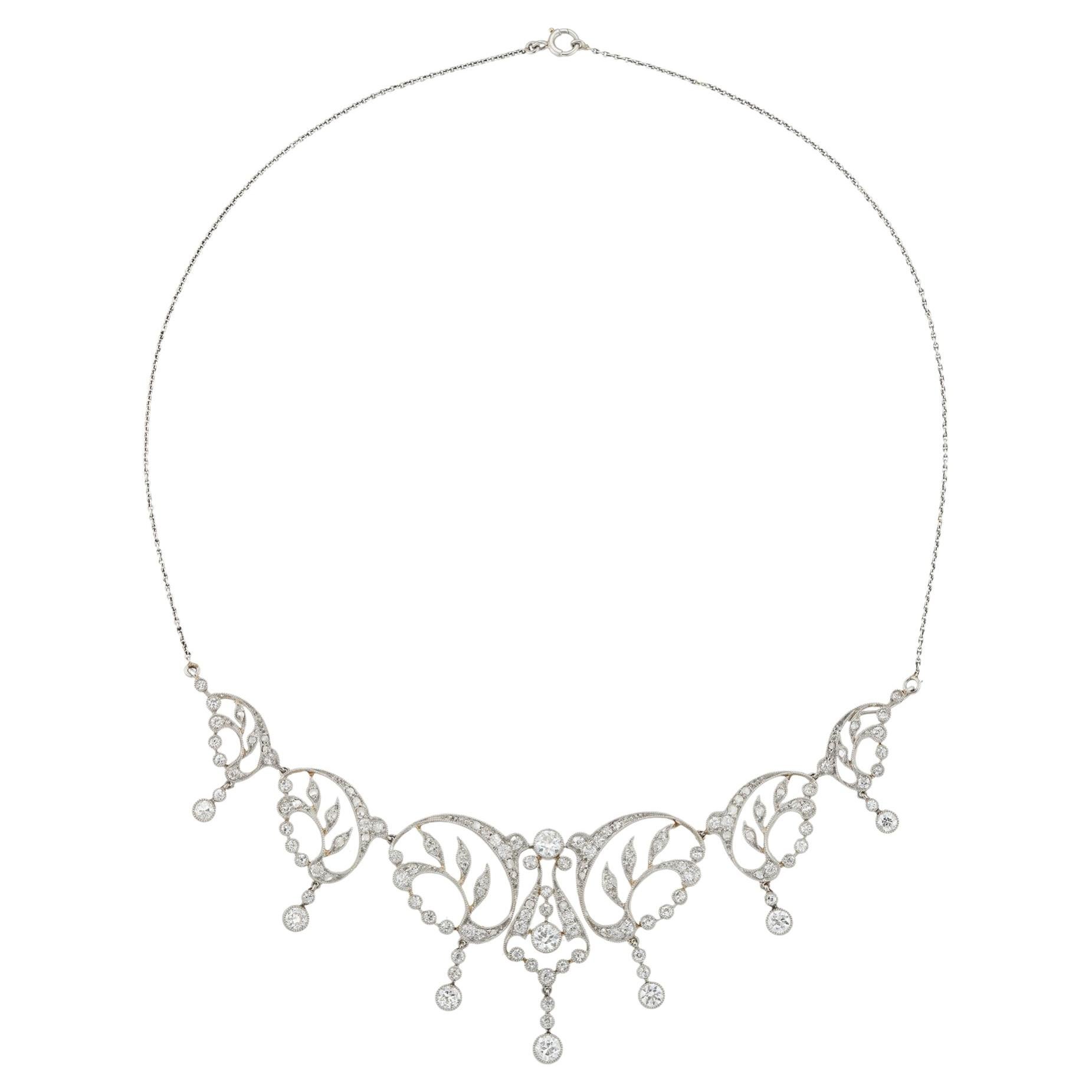 An Edwardian diamond-set necklace