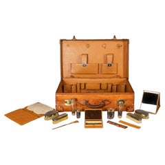 An Edwardian Dressing Case With Silver Accessories By Walker & Hall c.1928