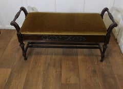 An Edwardian Duet Piano Stool An original Edwardian duet stool