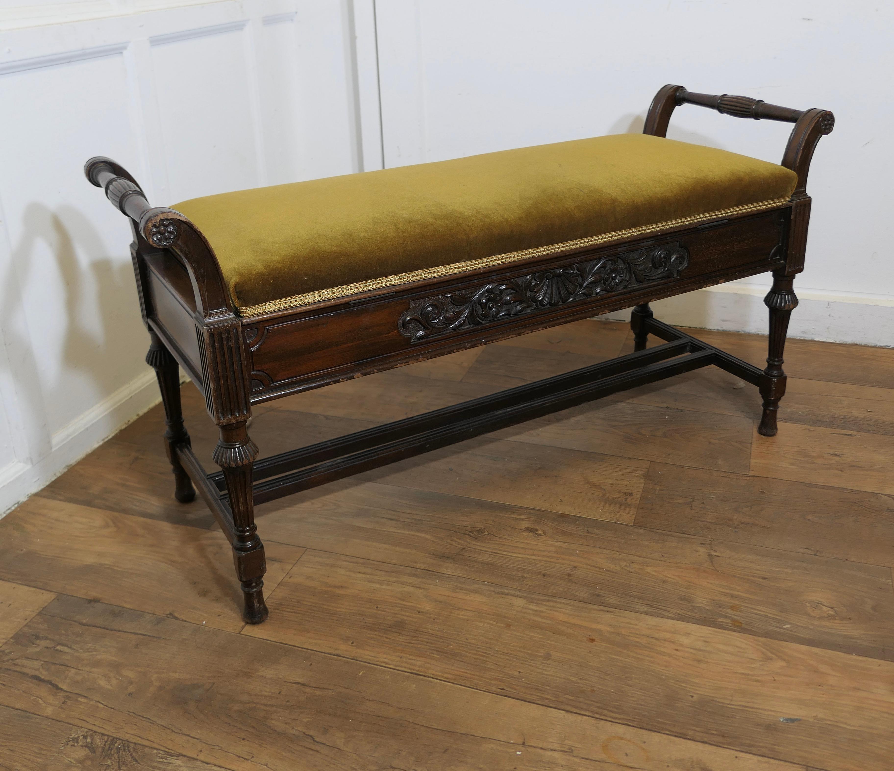 Ein edwardianischer Duet Klavierhocker im Angebot 1
