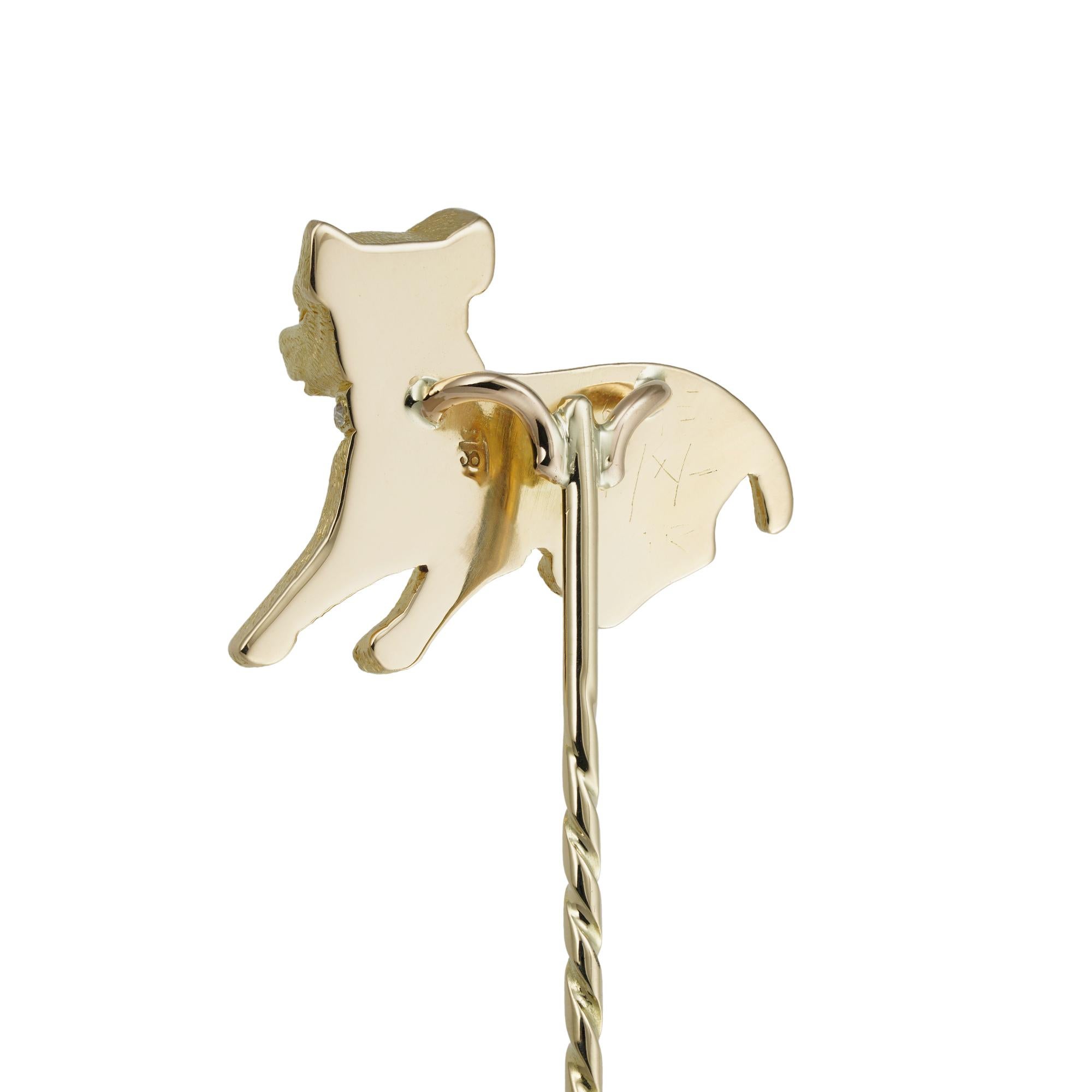 Épingle à chien en or et diamants de l'époque édouardienne Bon état - En vente à London, GB