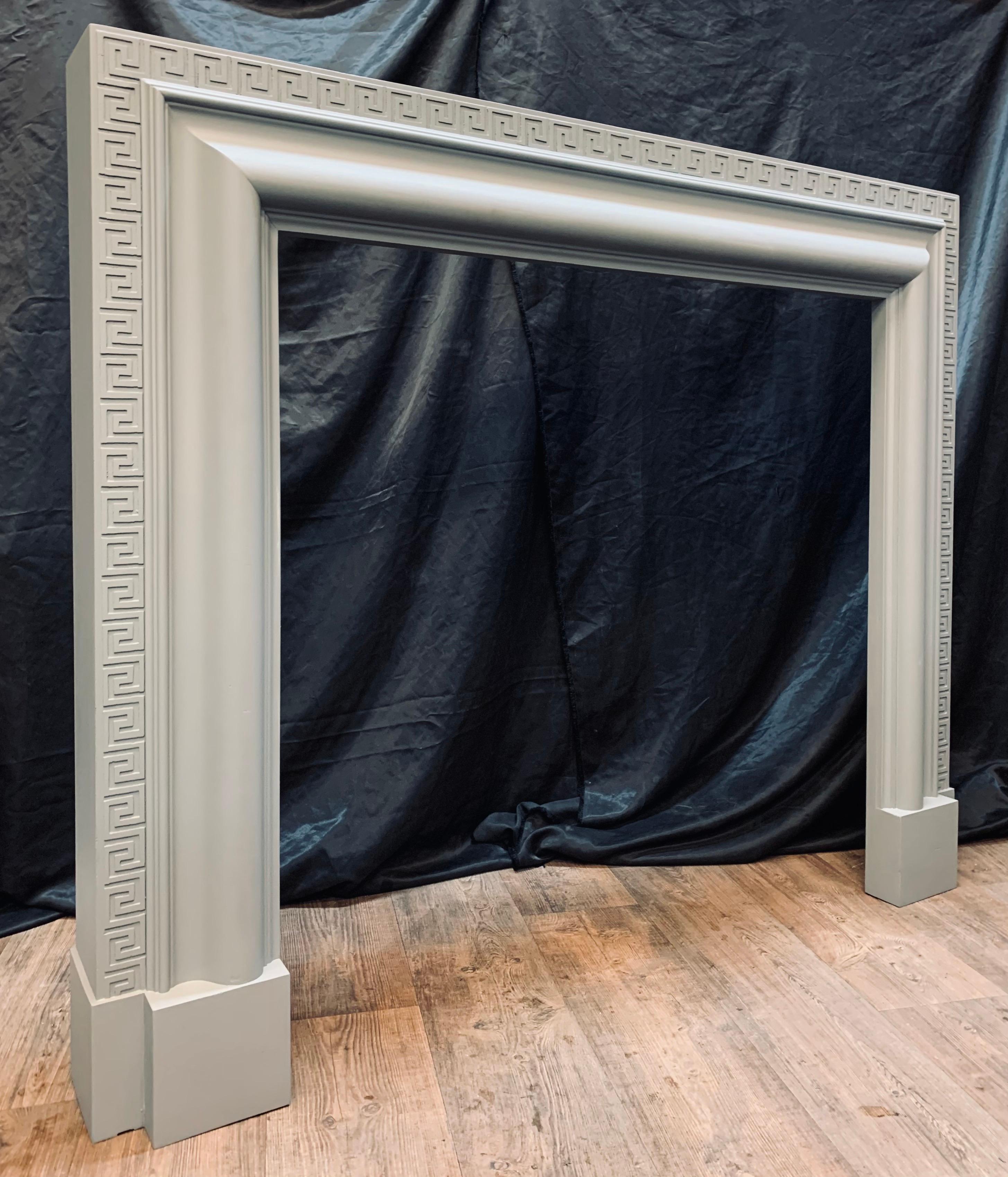 Edwardian Hardwood Bolection and Greek Key Fireplace Surround For Sale 5