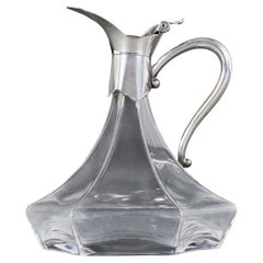 An Edwardian Hexagonal Silver and Glass Claret Jug
