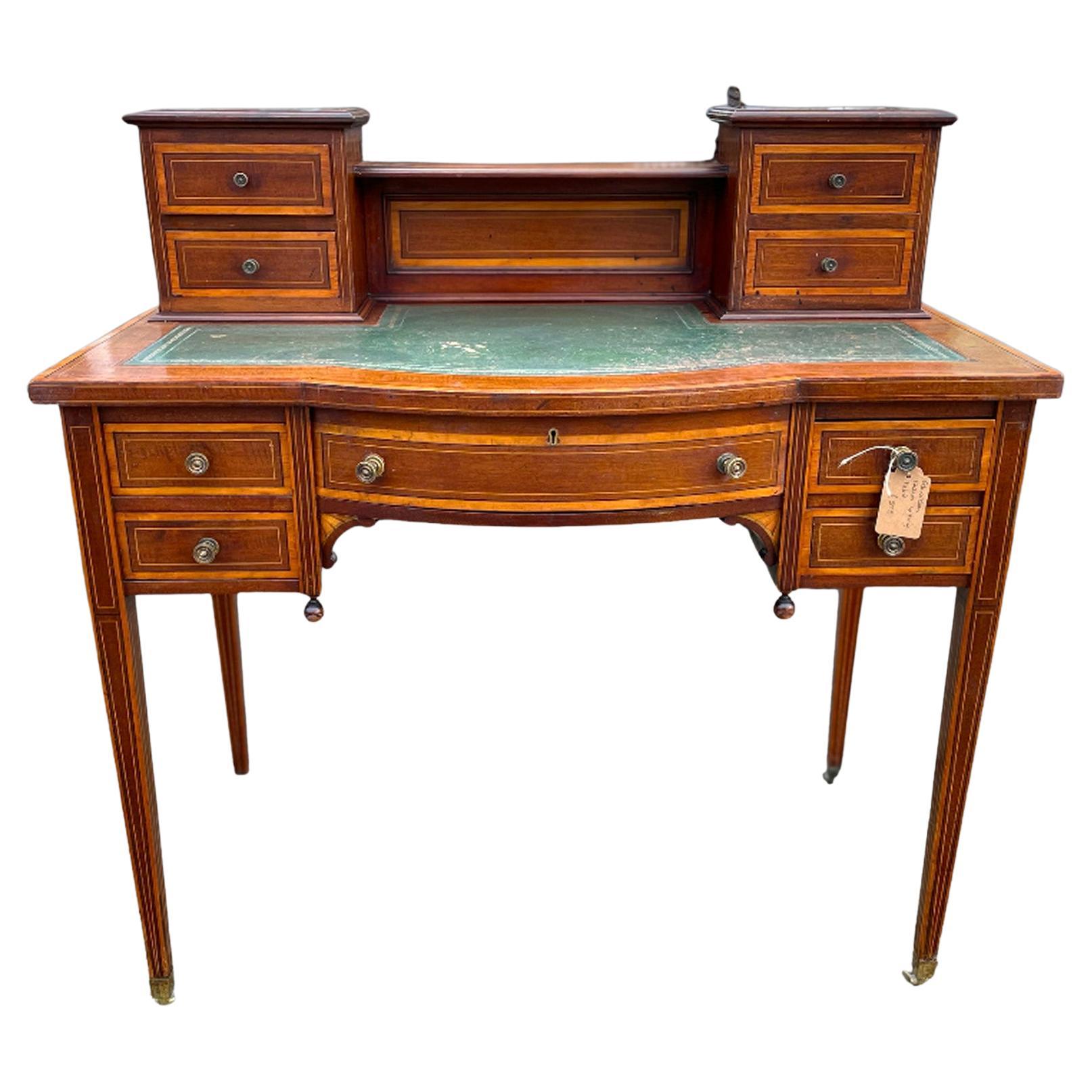 Edwardian Mahogany and Satinwood Lady's Desk For Sale