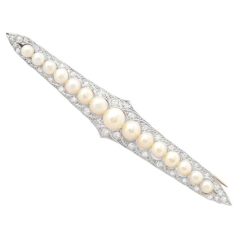 Long Pearl Bar Brooch main image 1