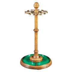 Edwardian Oak and Brass Umbrella Stand