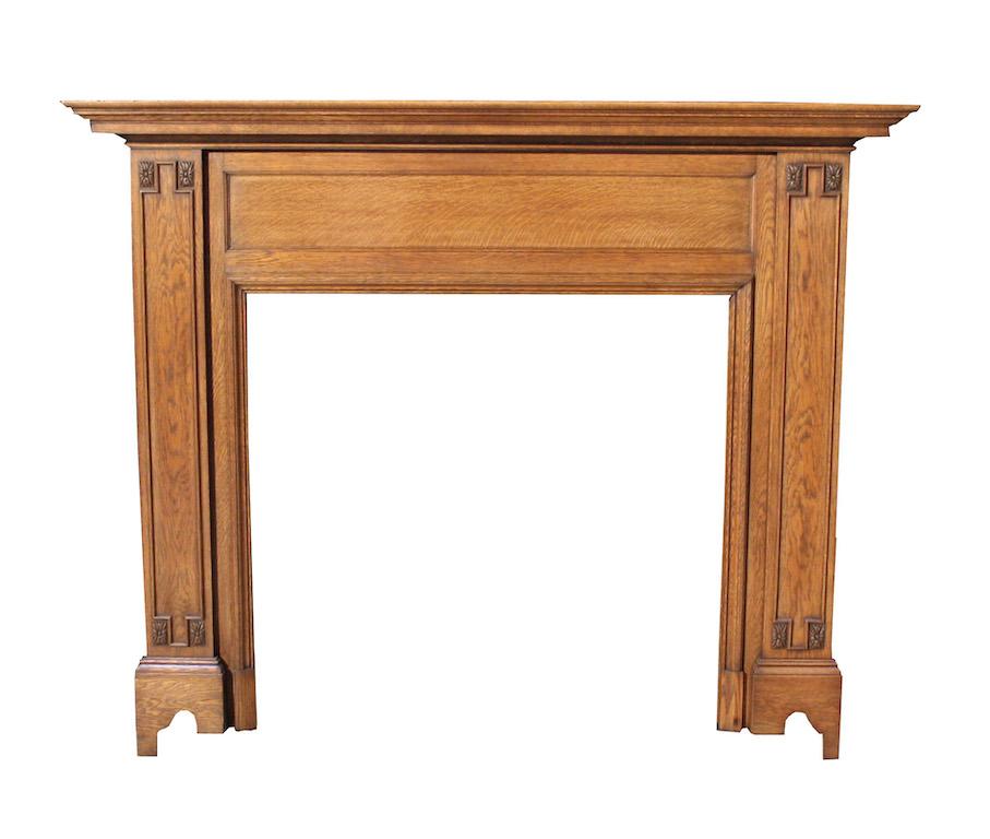 Edwardian Oak Fire Surround In Good Condition For Sale In Wormelow, Herefordshire