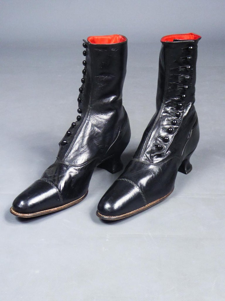 An Edwardian Pair of woman's leather boots - French Belle Epoque Circa ...