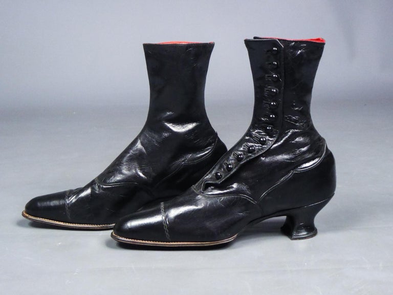 An Edwardian Pair of woman's leather boots - French Belle Epoque Circa ...