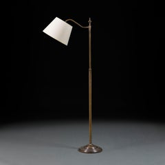 Edwardian Patinated Brass Reading Lamp