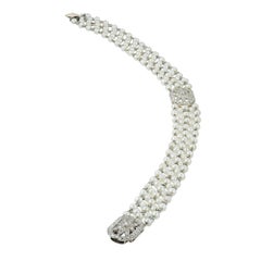 Edwardian Pearl and Diamond Bracelet