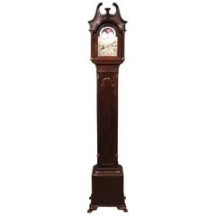 Antique Edwardian Period Mahogany Chippendale Style Grandmother Clock