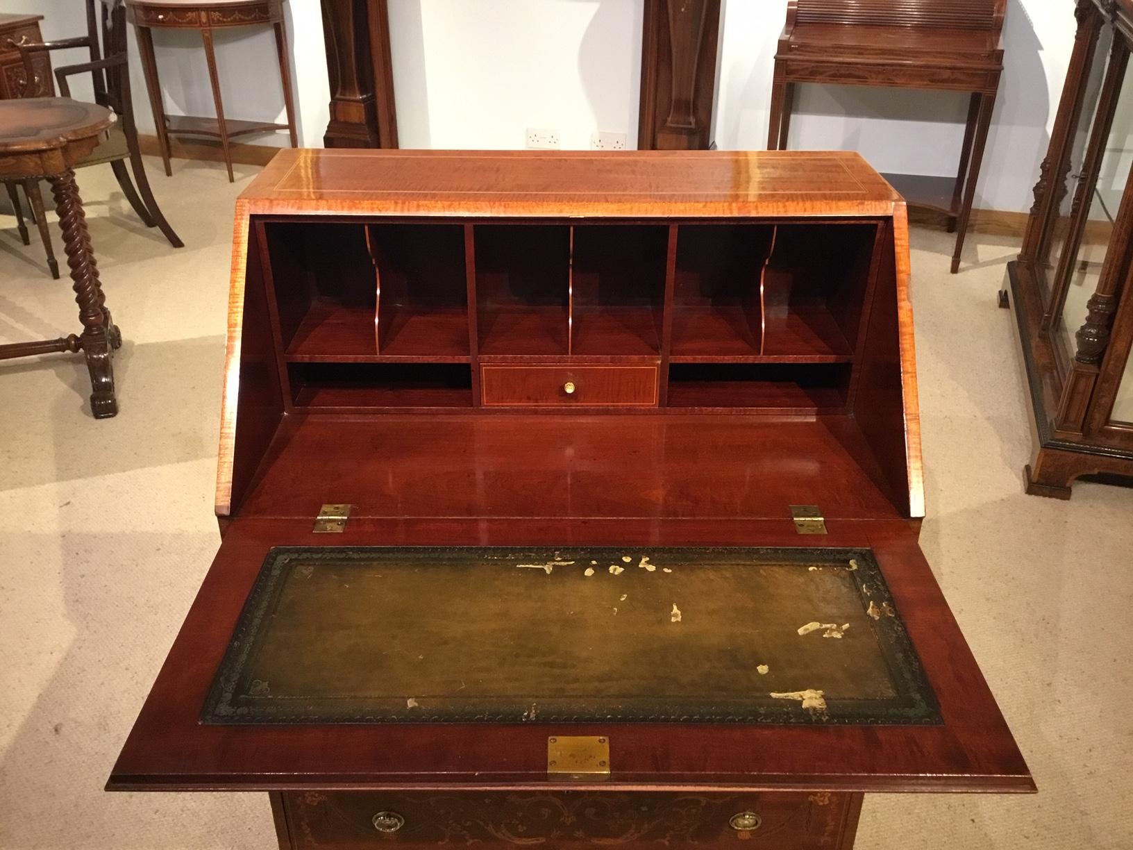 Early 20th Century An Edwardian Period Mahogany Inlaid Antique Bureau