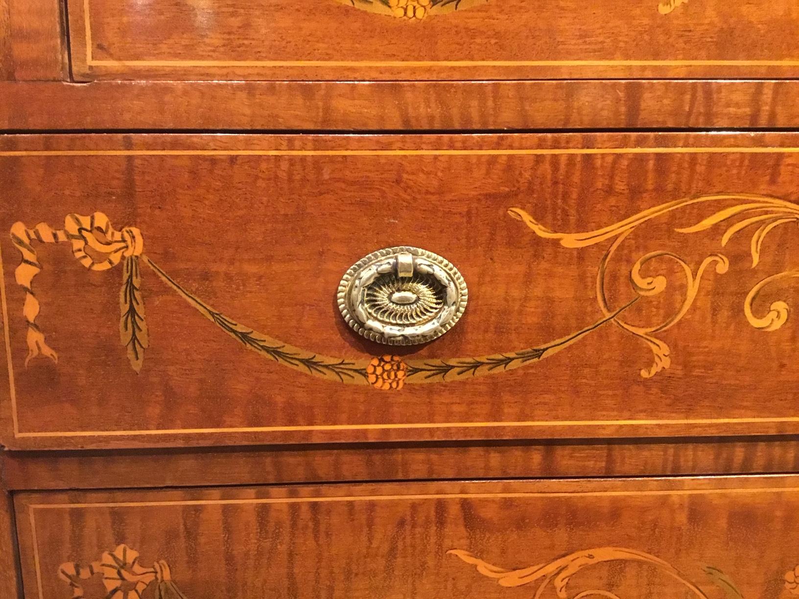 An Edwardian Period Mahogany Inlaid Antique Bureau 2