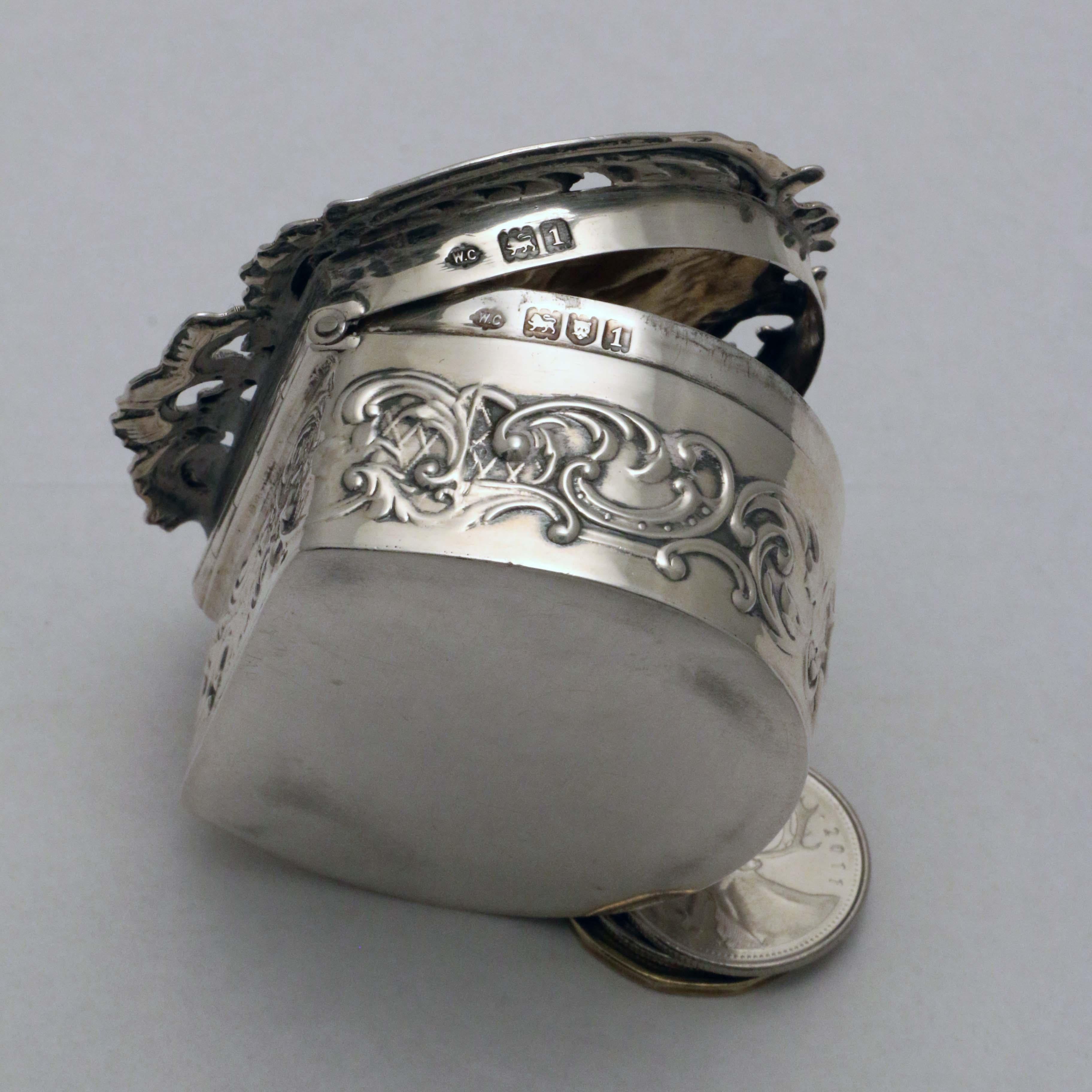 Edwardian Pierced and Repousse Hall Marked Silver  Box For Sale 1