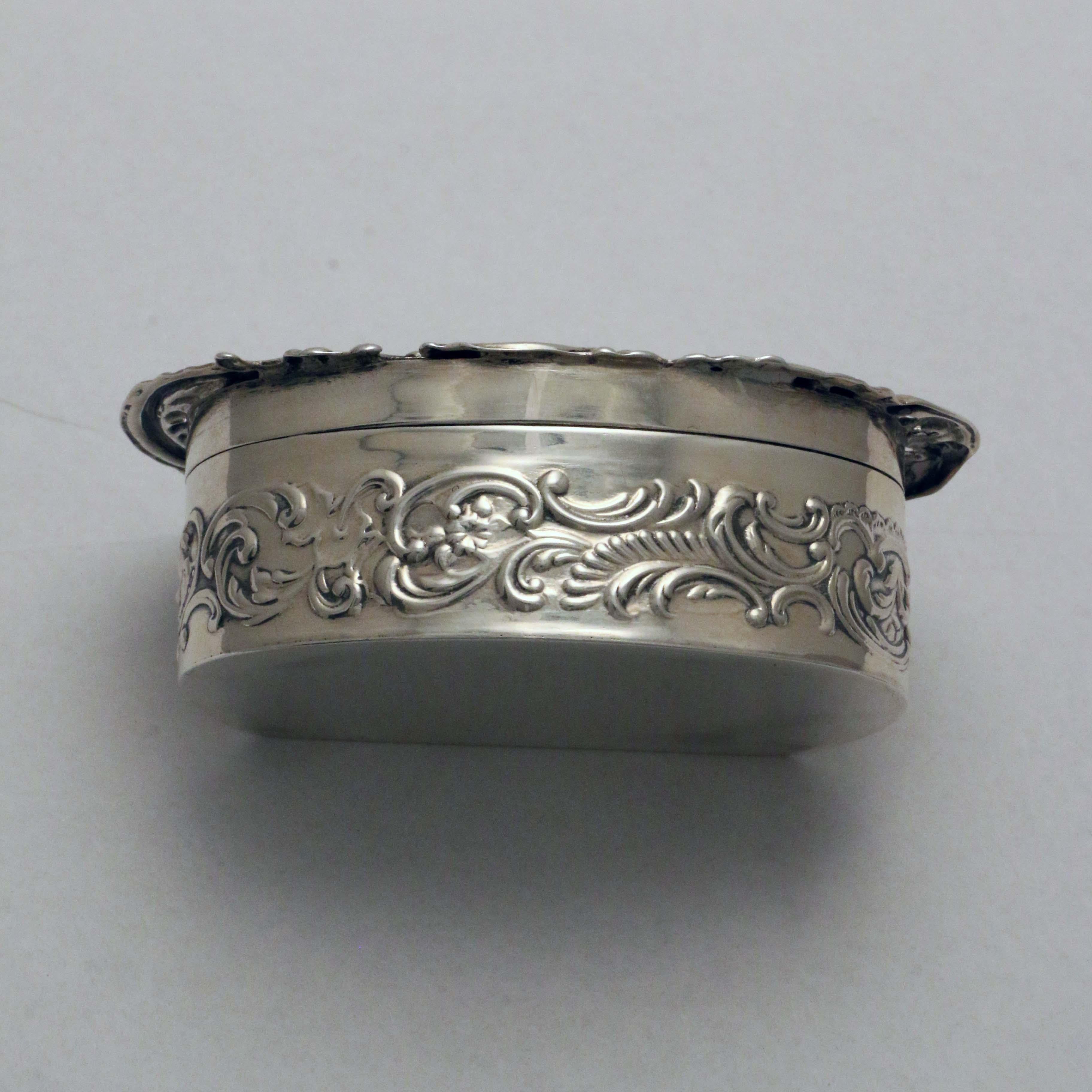 Edwardian Pierced and Repousse Hall Marked Silver  Box 3